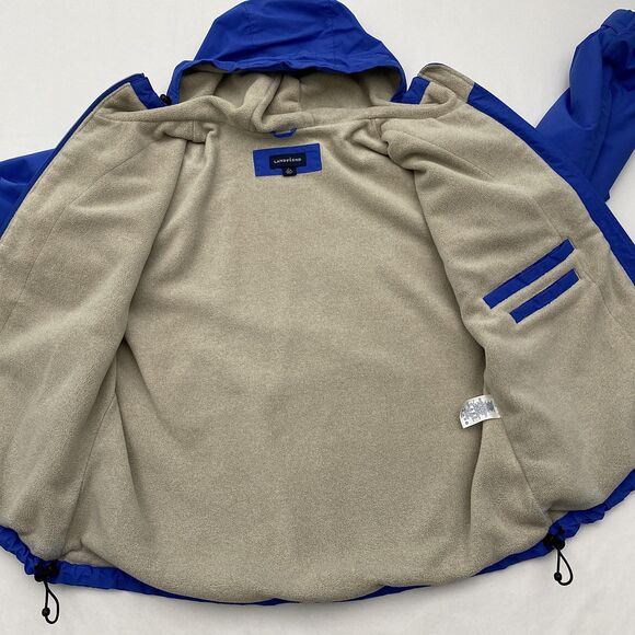 Lands End Jacket Boys Large 14-16 Blue Hooded Fleece Lined Nylon Winter Coat - Picture 4 of 13